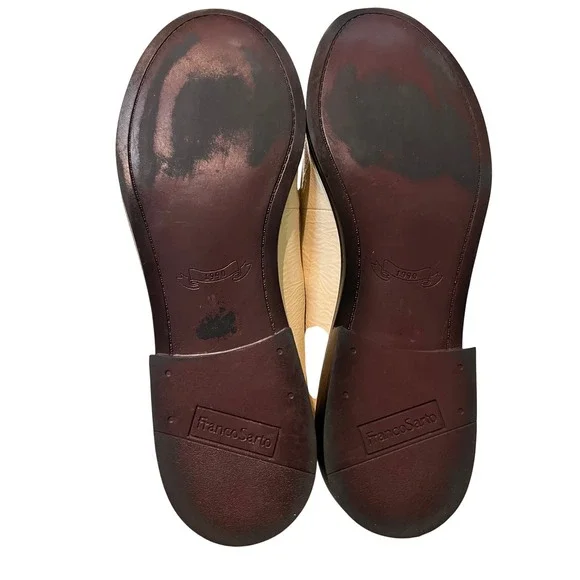 Franco Sarto Cream Tassel Loafers, Slip On Dress Shoes, Classic Women's Footwear - Picture 14 of 15